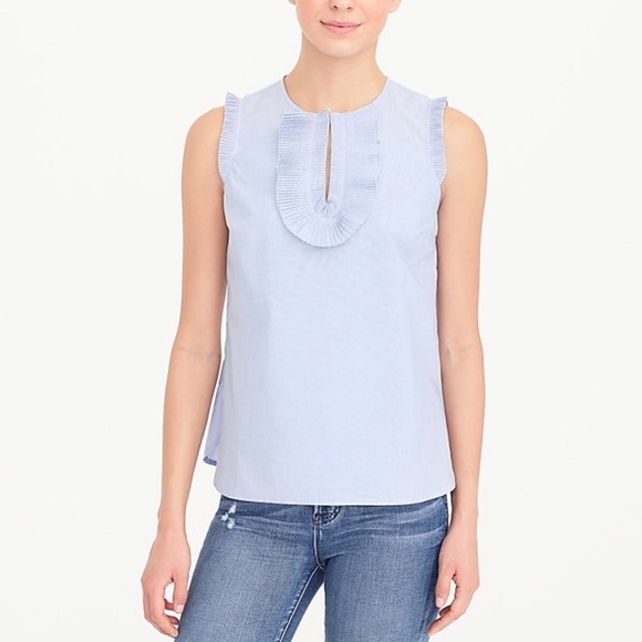 J. Crew Tops - J.Crew End-on-end ruffle-front tank top